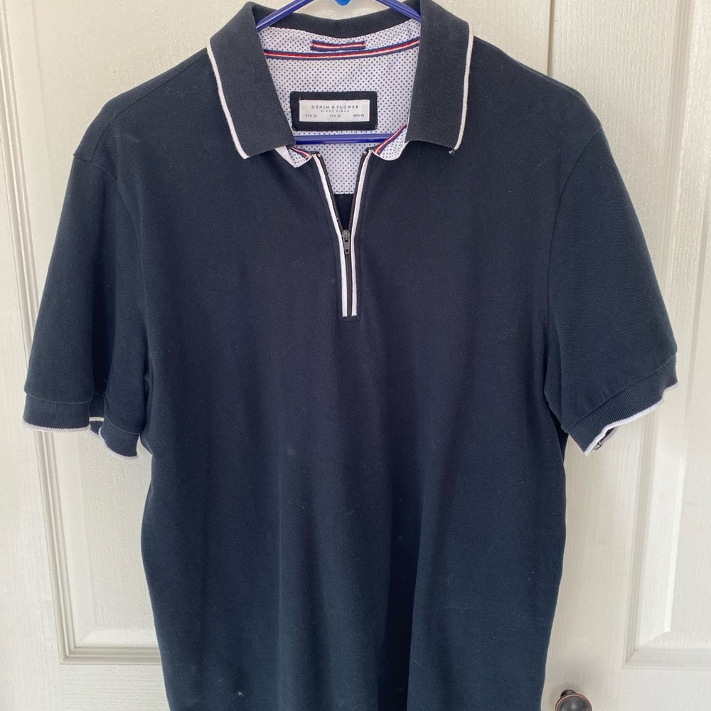 Ricky Singh Denim & Flower polo shirt